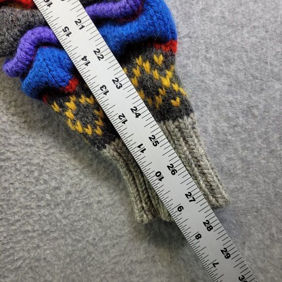 Vintage Wool Sweater Womens Large Striped Knitted By Hand Cosby Crescendo 90s - Picture 14 of 16